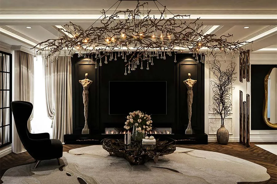 Interior under construction with finishes being installed