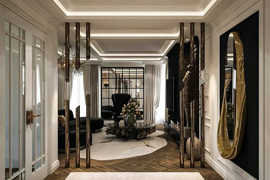 Supervised interior project with installed furnishings